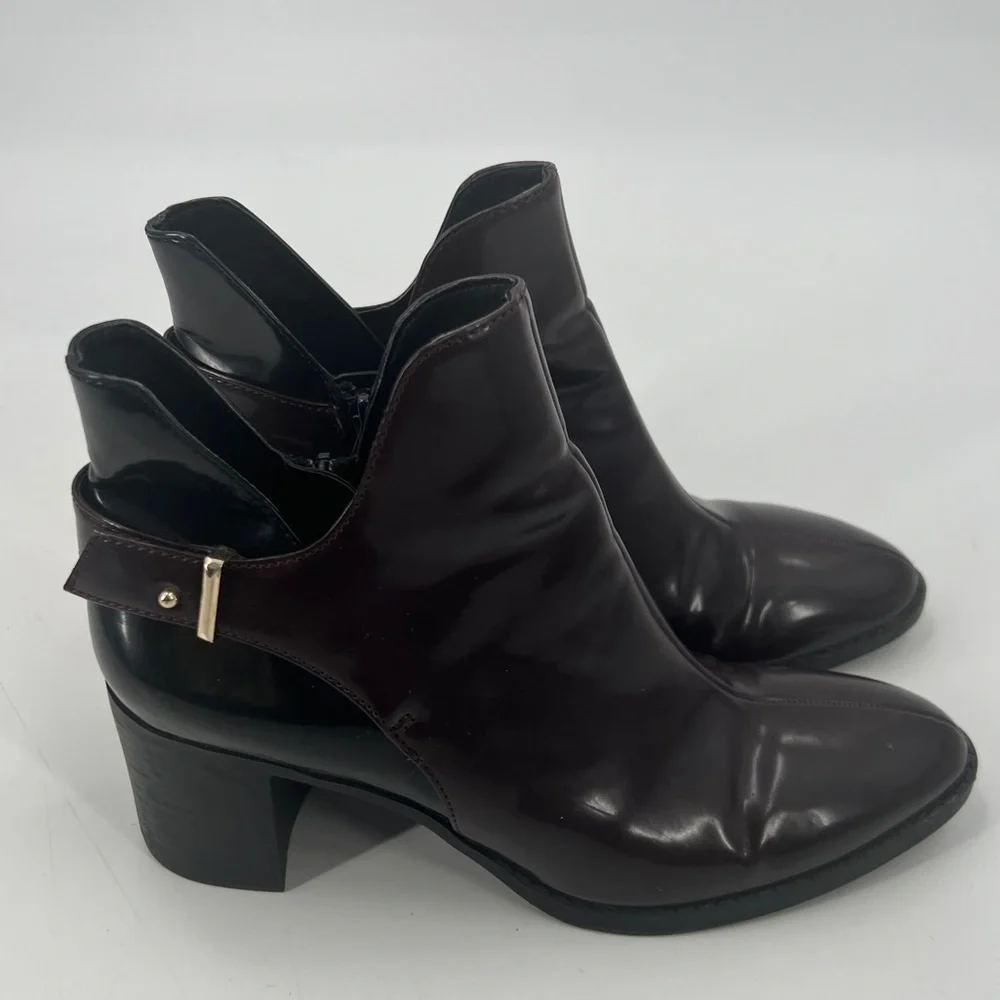 Zara black brown leather boots shoes size 38